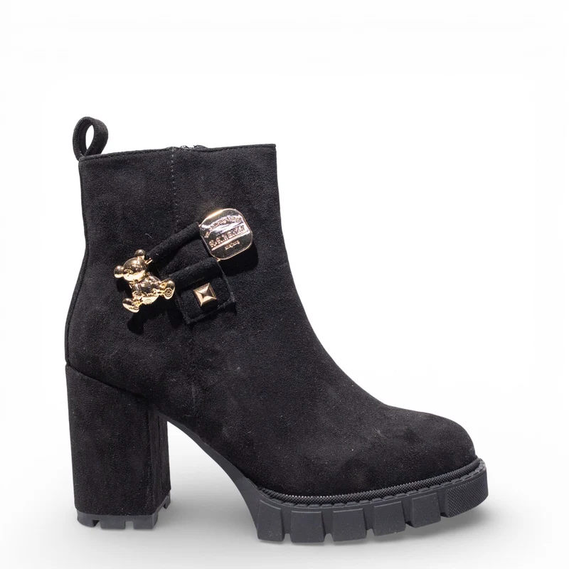 EuropeonUnion Women Black Chamois HalfBoot #4785