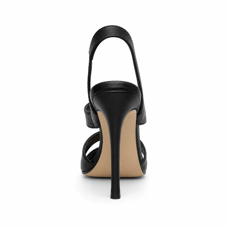 Black Swan Sandals – Damen High Heel Riemchensandalen Schwarz Leder