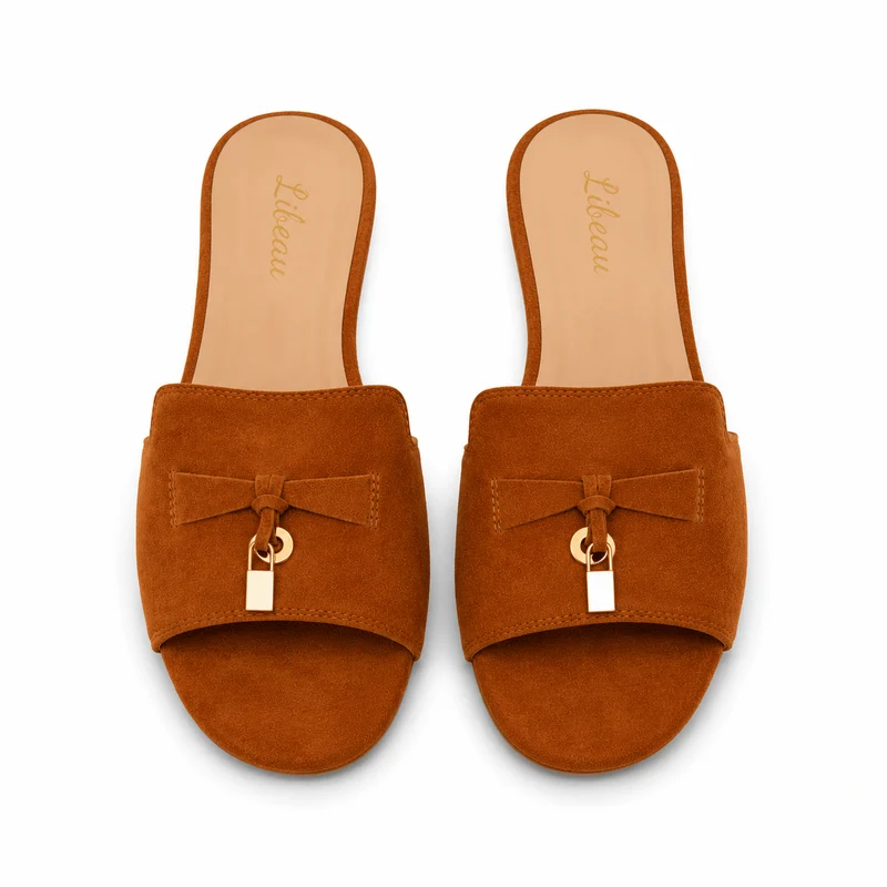 Tawny Classic Slipper – Damen Wildleder Slipper Cognac