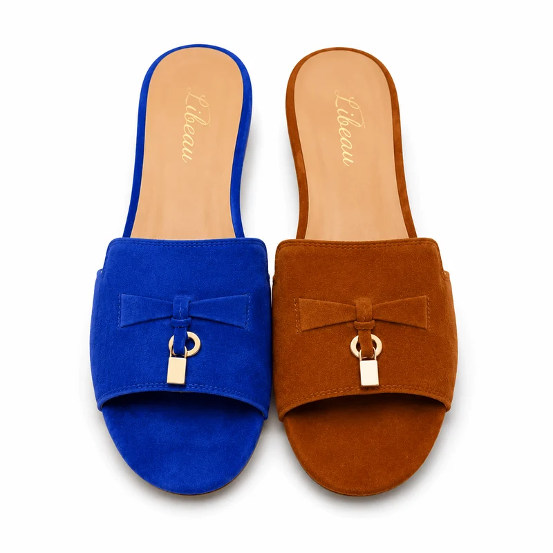 Blue Orchid Slipper – Damen Wildleder Slipper Royalblau