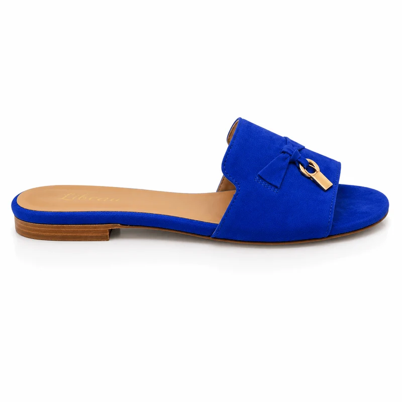 Blue Orchid Slipper – Damen Wildleder Slipper Royalblau