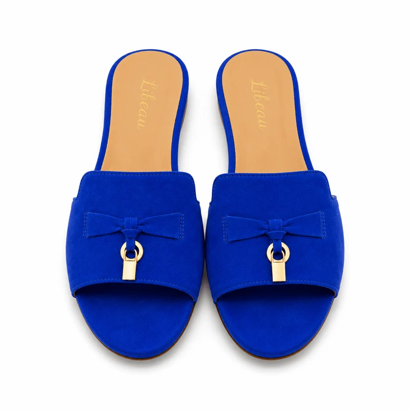 Blue Orchid Slipper – Damen Wildleder Slipper Royalblau