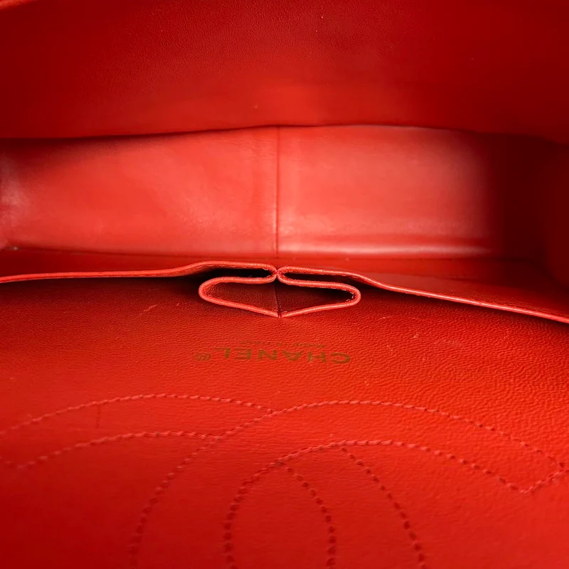 Chanel Classic Jumbo Double Flap Lamb Red 2017