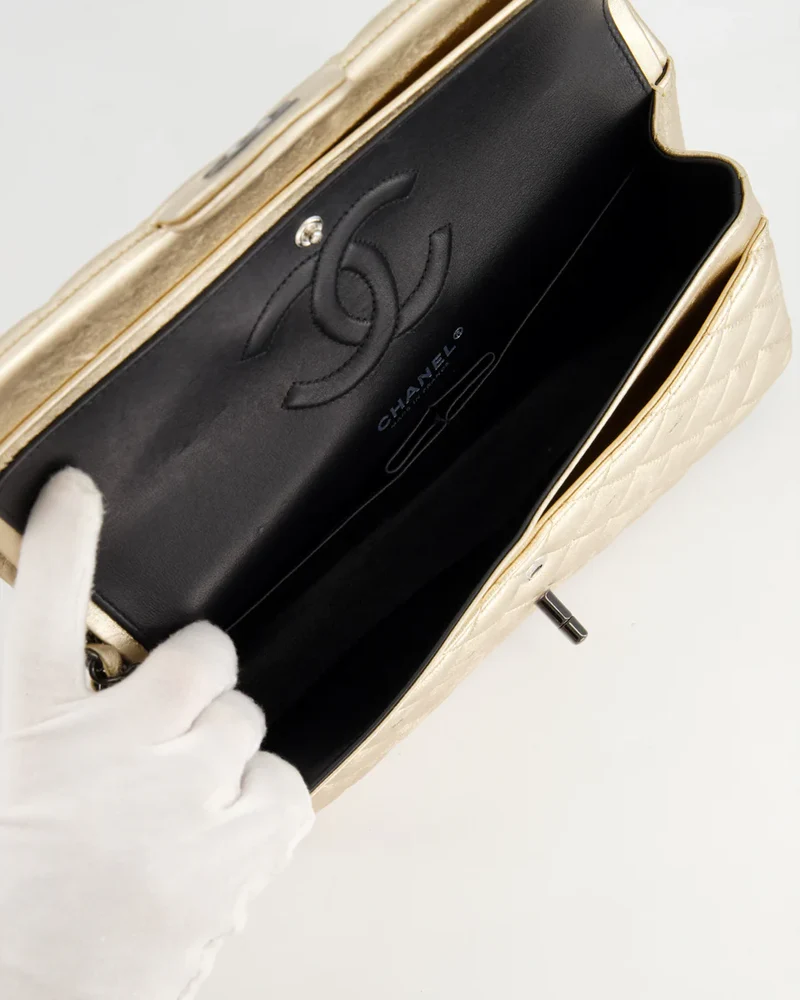 Chanel Classic Double Flap Medium Lamb Metallic Gold 2021