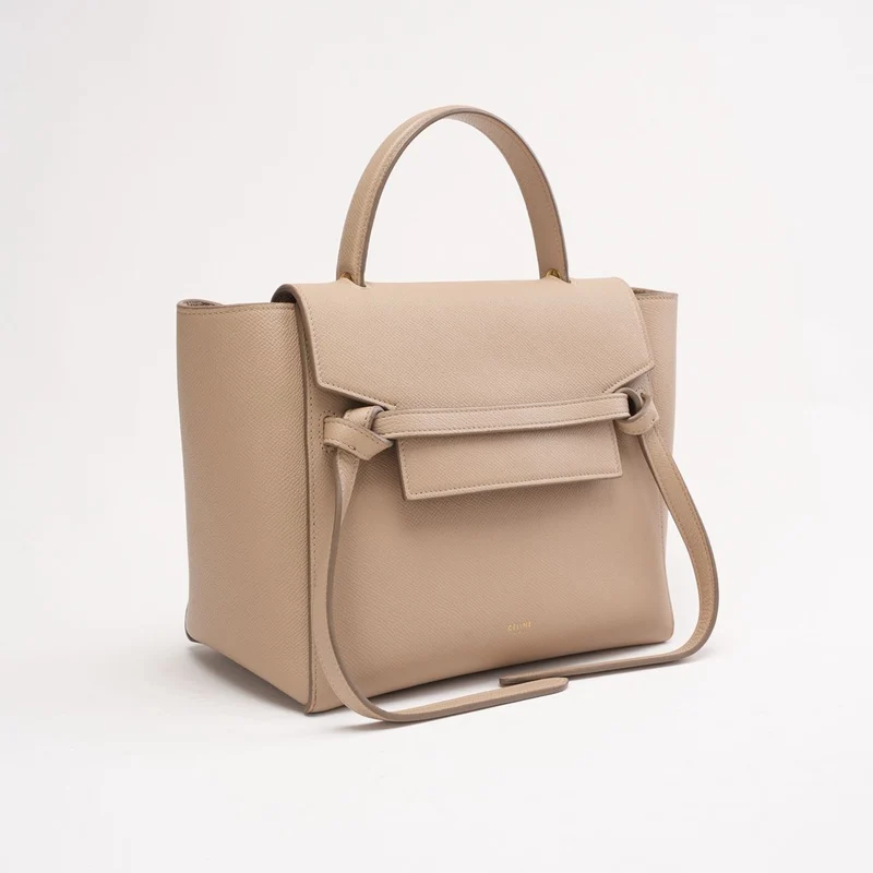 Celine Micro Belt aus genarbtem Kalbsleder, Taupe, 2017