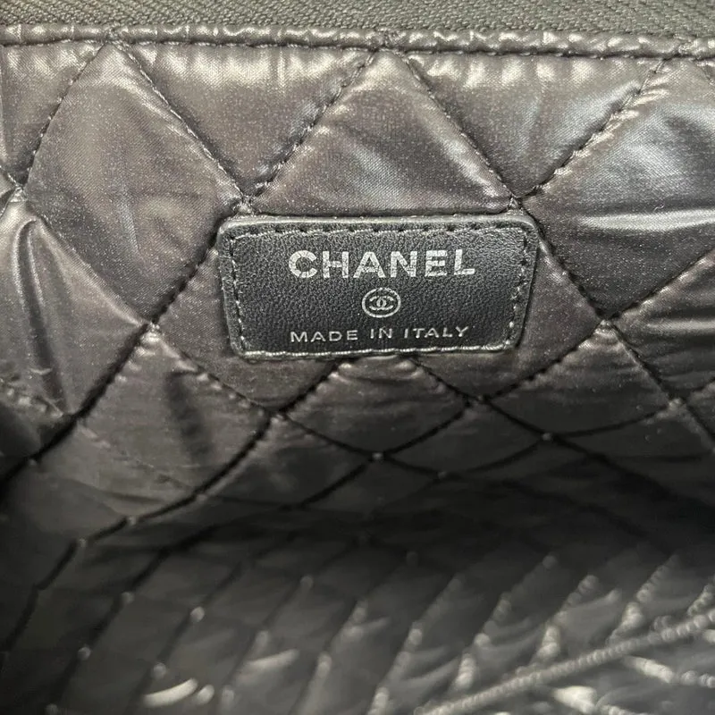 Chanel Mademoiselle CC Bicolor Clutch aus Lammleder, groß, Schwarz, 2017