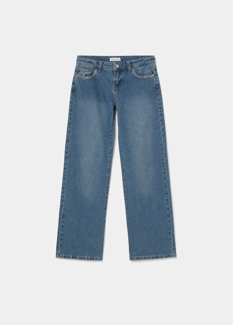 Cross-studded jeans
