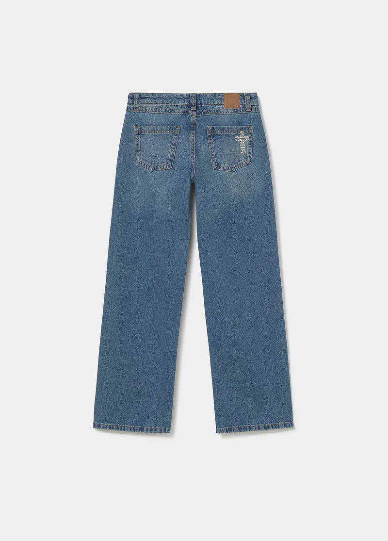 Cross-studded jeans