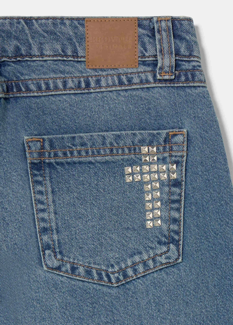 Cross-studded jeans