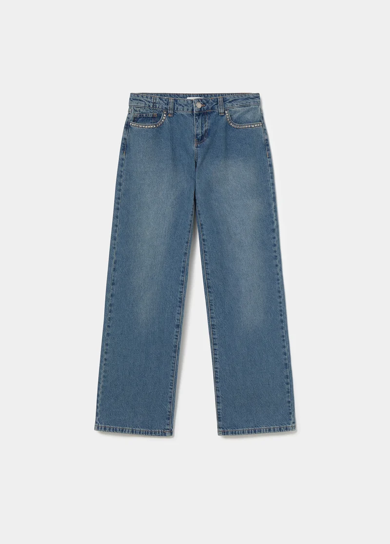 Cross-studded jeans