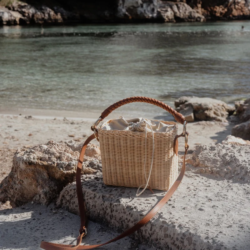 The Mela Wicker Bucket Bag