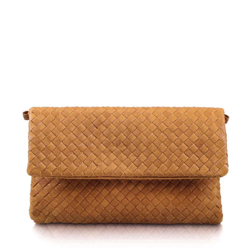 The Julia Woven Fold Over Clutch