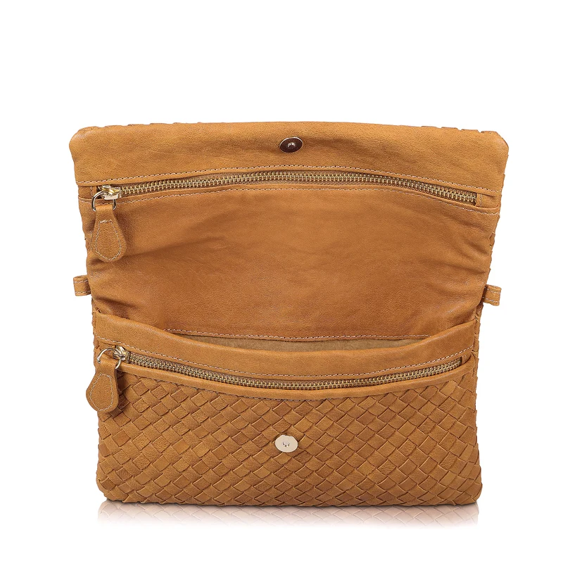 The Julia Woven Fold Over Clutch