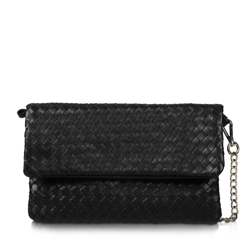 The Julia Woven Fold Over Clutch