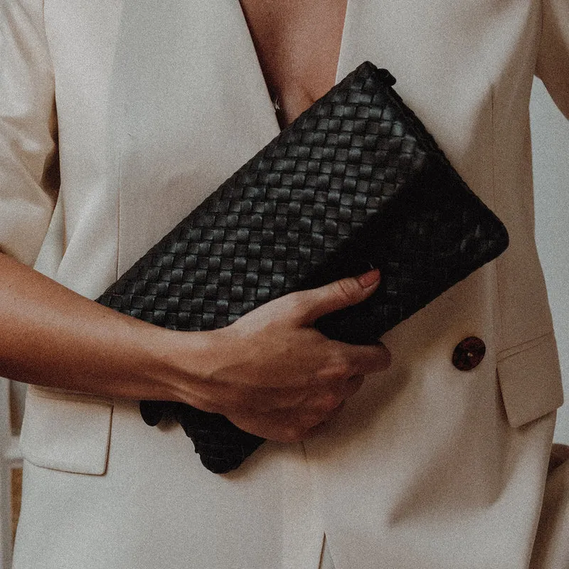 The Julia Woven Fold Over Clutch