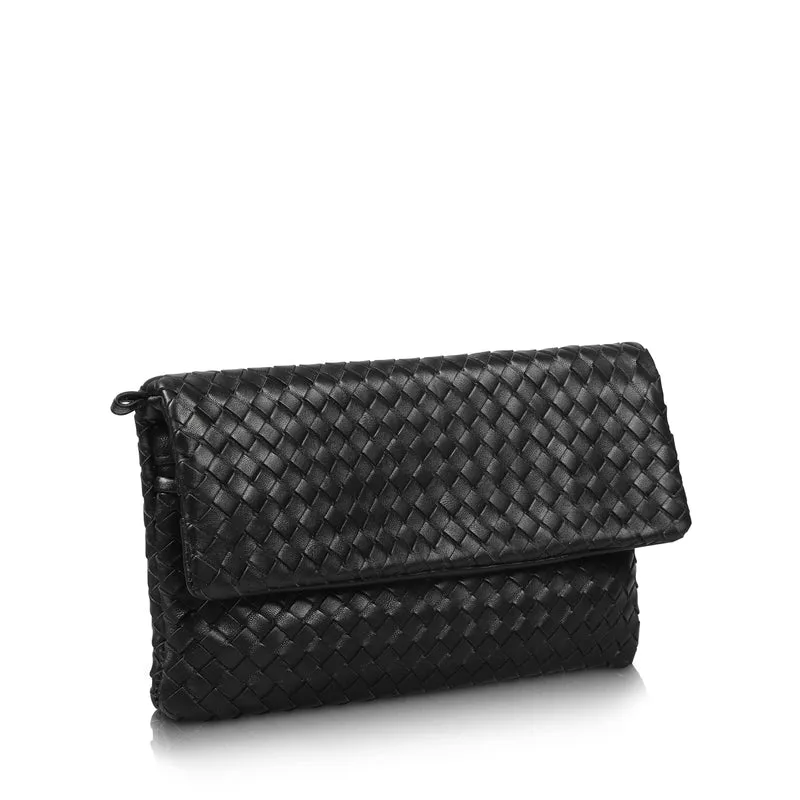 The Julia Woven Fold Over Clutch