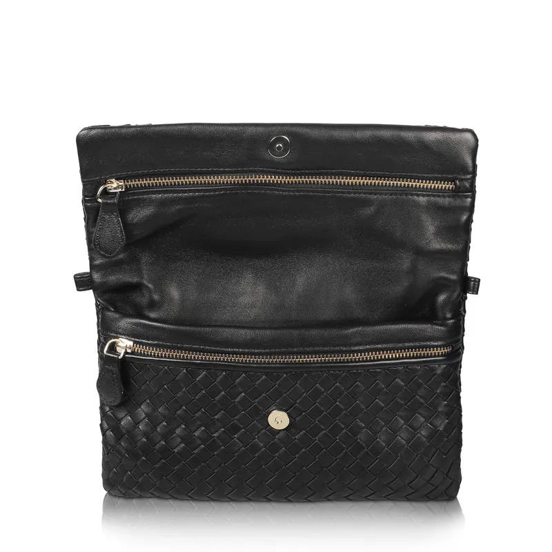 The Julia Woven Fold Over Clutch