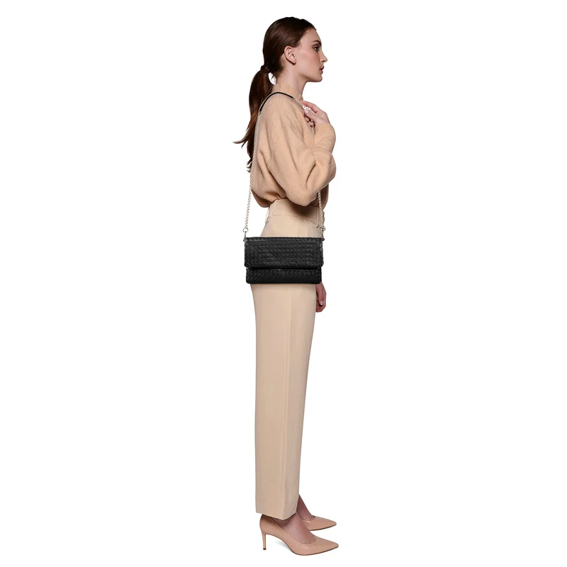 The Julia Woven Fold Over Clutch