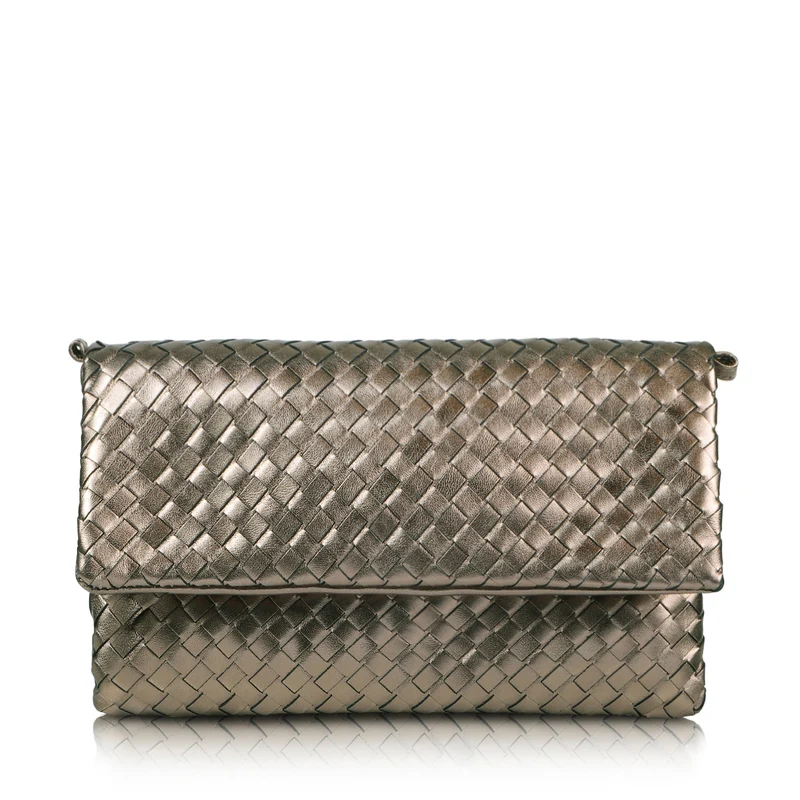 The Julia Woven Fold Over Clutch