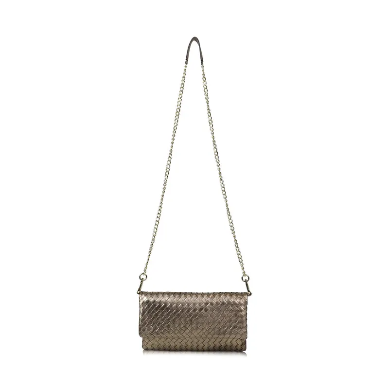 The Julia Woven Fold Over Clutch