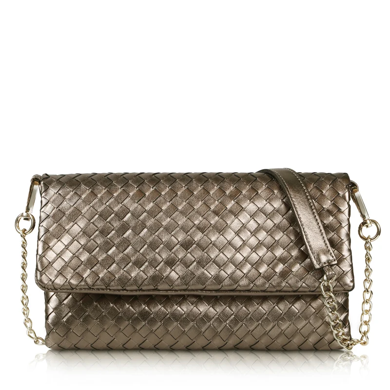 The Julia Woven Fold Over Clutch