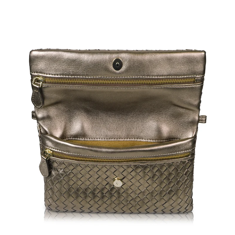 The Julia Woven Fold Over Clutch