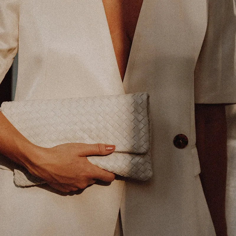 The Julia Woven Fold Over Clutch