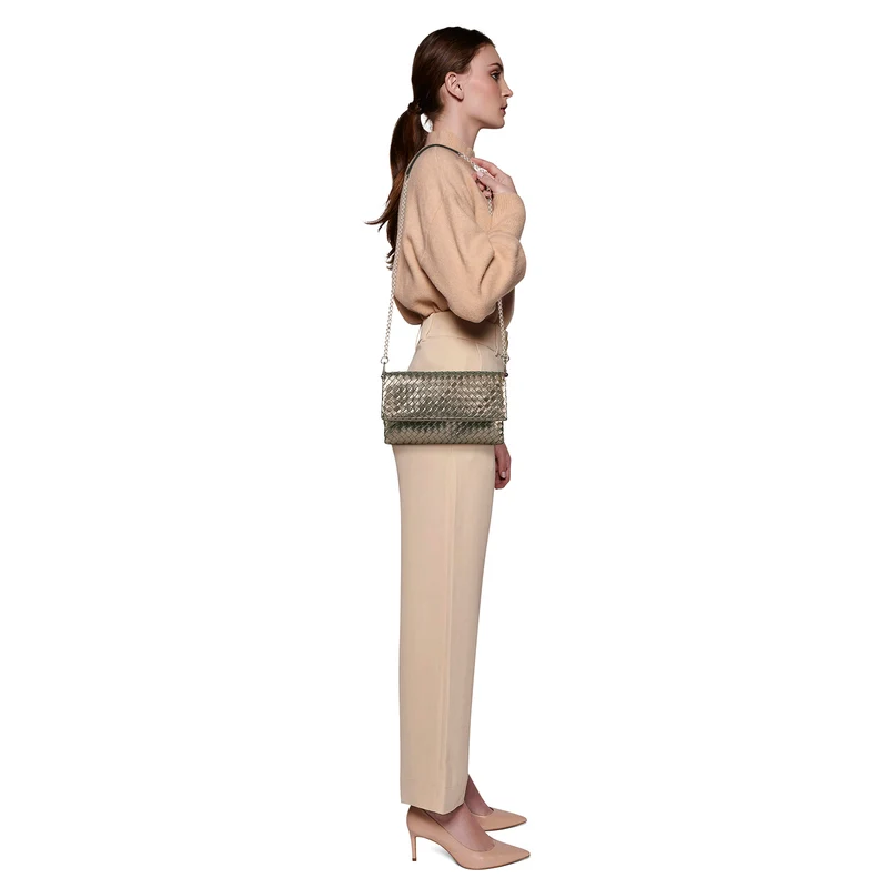 The Julia Woven Fold Over Clutch