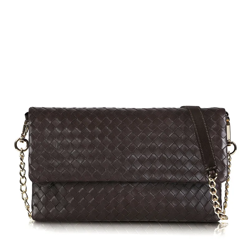 The Julia Woven Fold Over Clutch