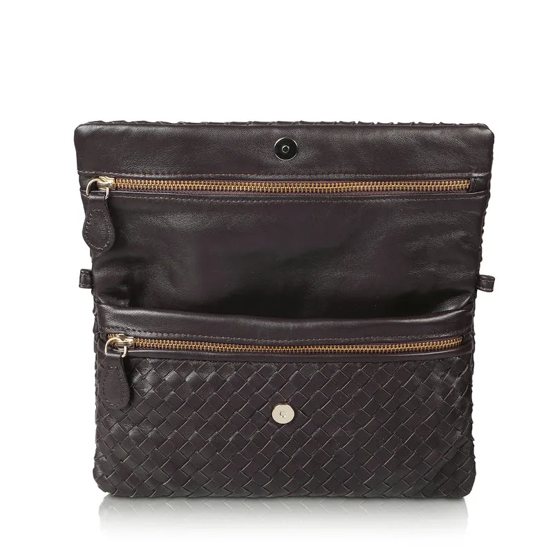 The Julia Woven Fold Over Clutch