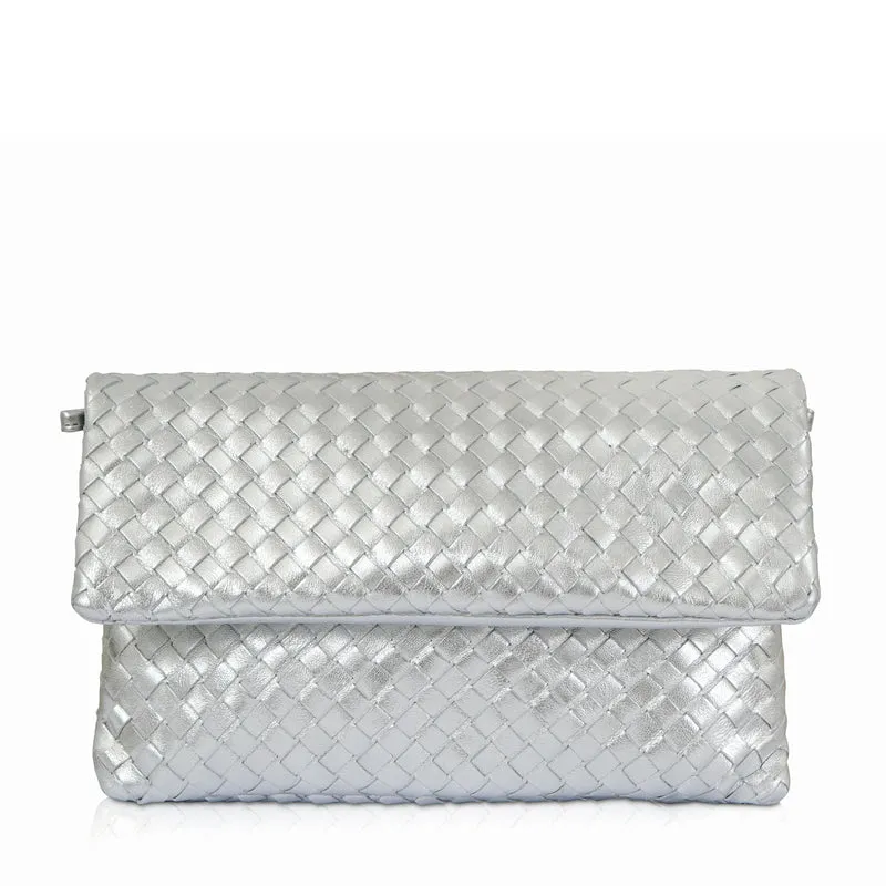 The Julia Woven Fold Over Clutch