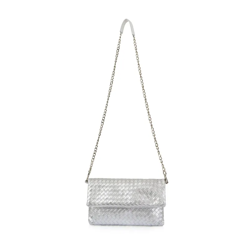 The Julia Woven Fold Over Clutch