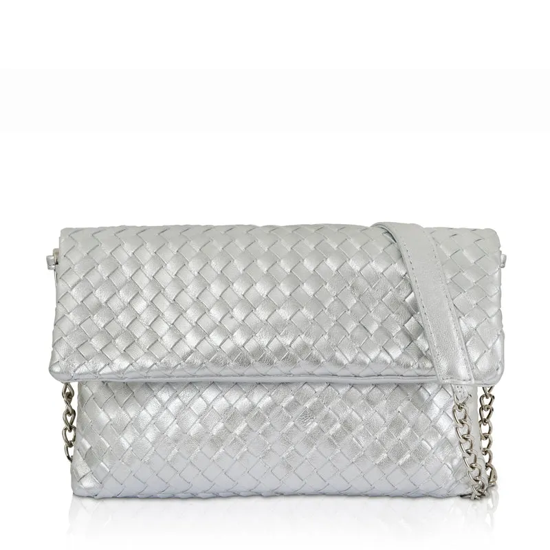The Julia Woven Fold Over Clutch