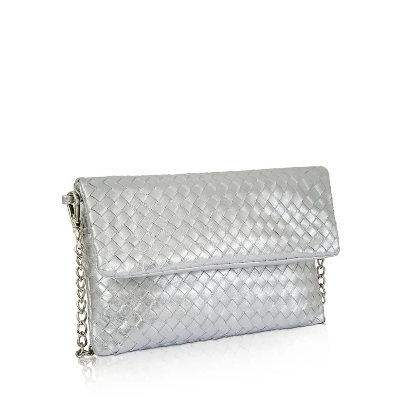 The Julia Woven Fold Over Clutch