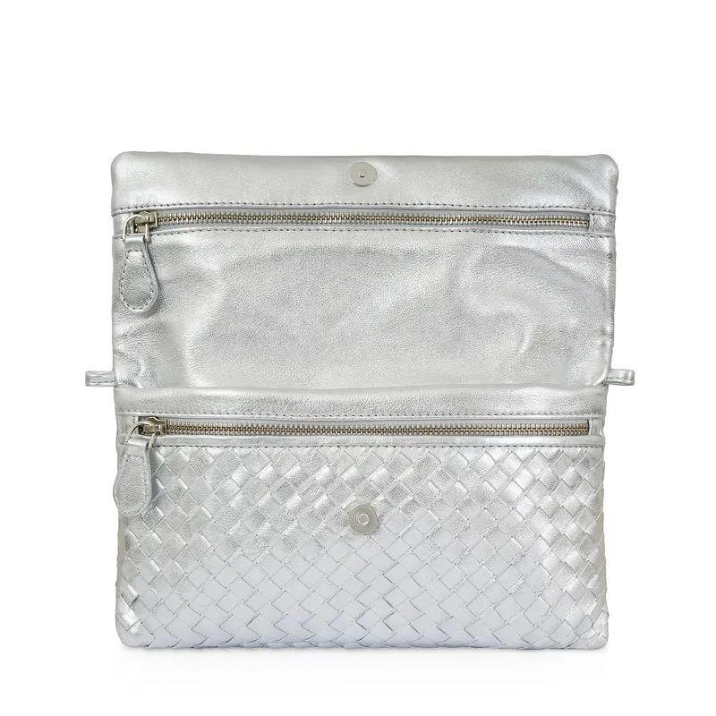 The Julia Woven Fold Over Clutch