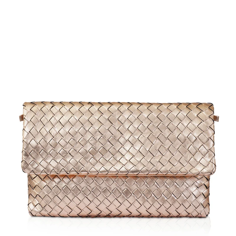 The Julia Woven Fold Over Clutch