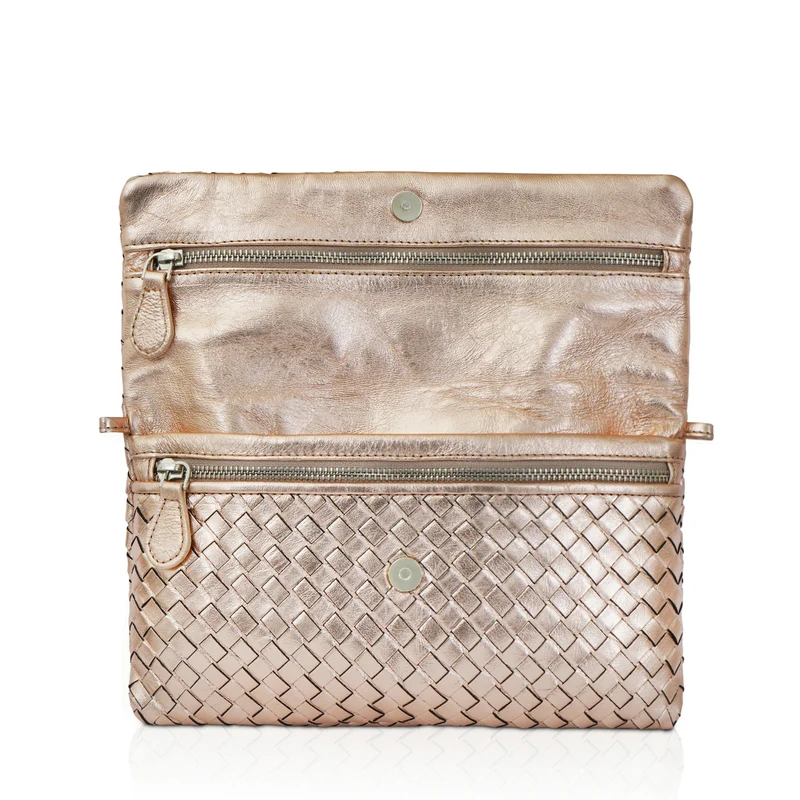 The Julia Woven Fold Over Clutch