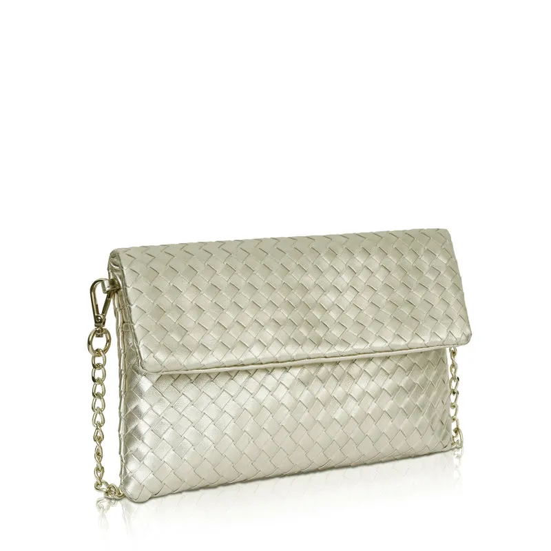 The Julia Woven Fold Over Clutch