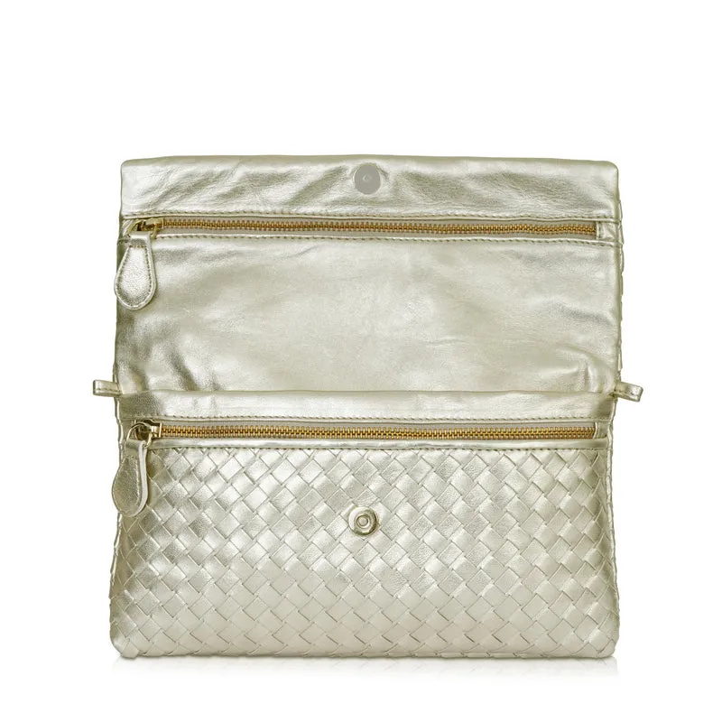 The Julia Woven Fold Over Clutch