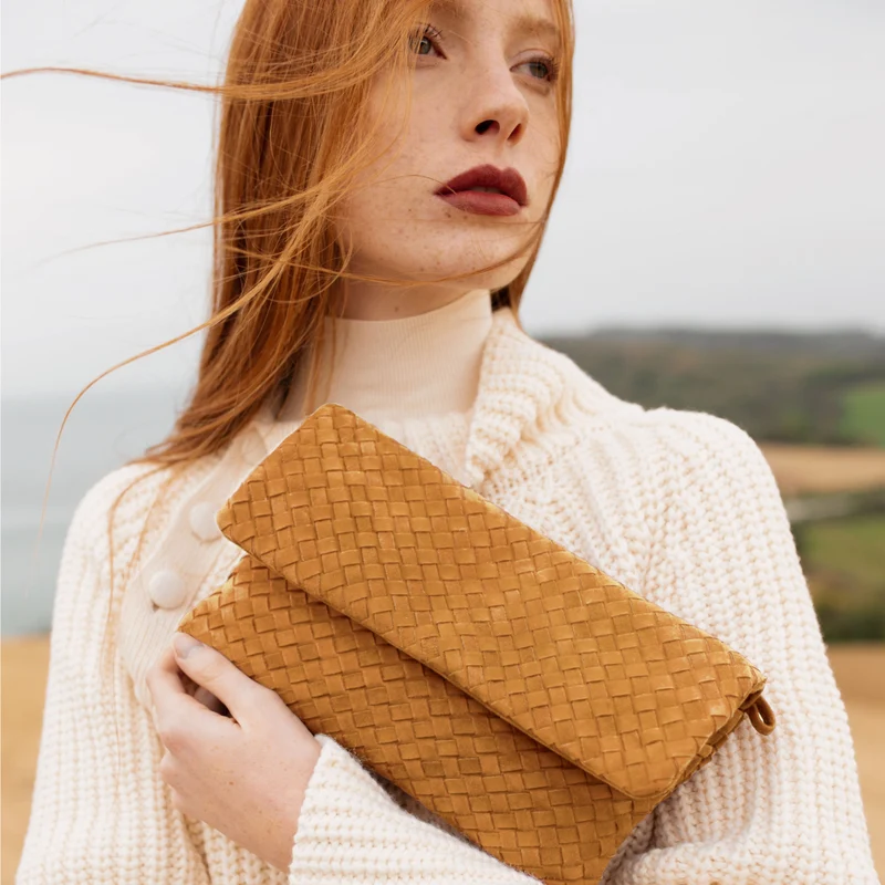 The Julia Woven Fold Over Clutch