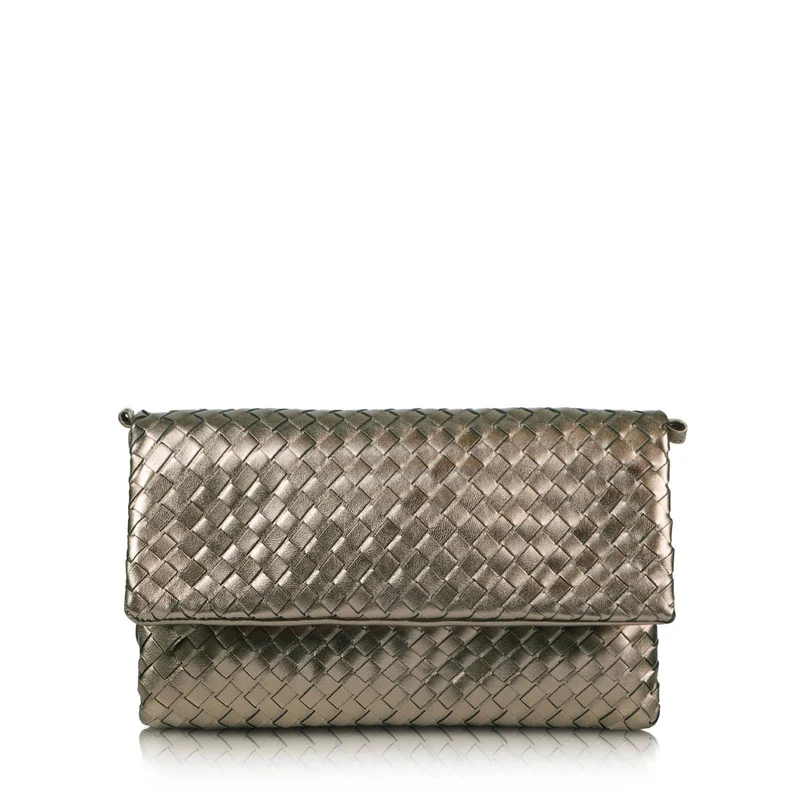 The Julia Woven Fold Over Clutch