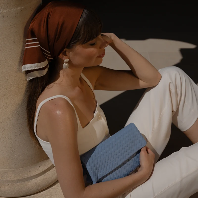 The Julia Woven Fold Over Clutch