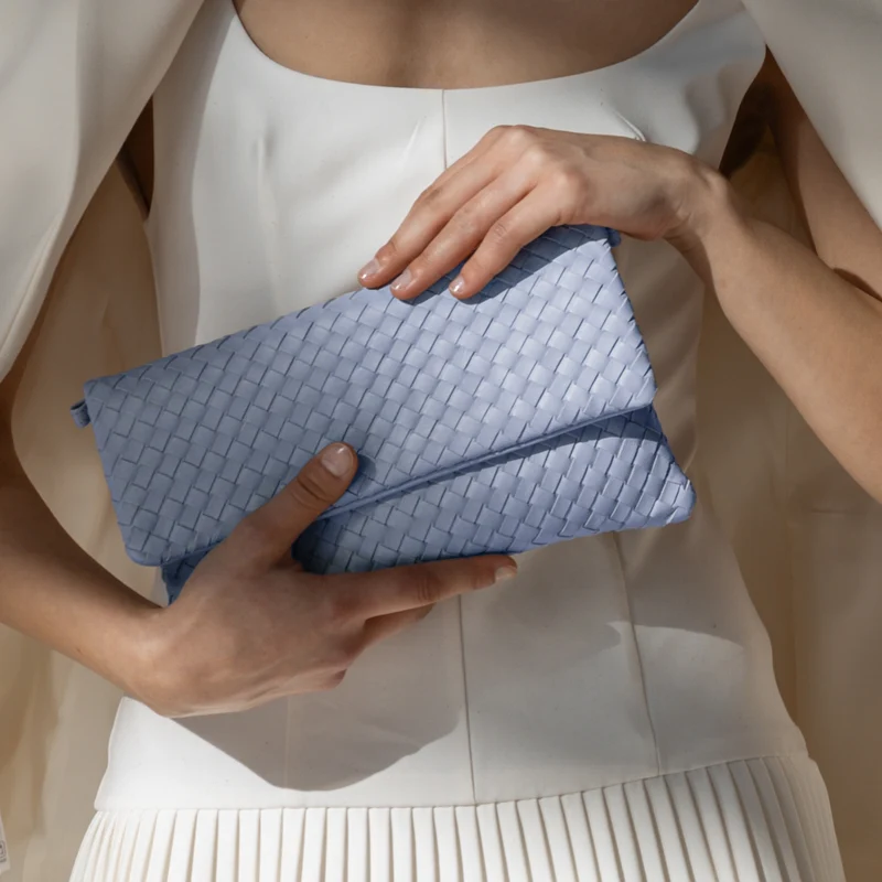 The Julia Woven Fold Over Clutch