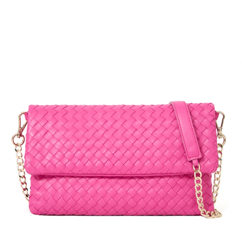 The Julia Woven Fold Over Clutch