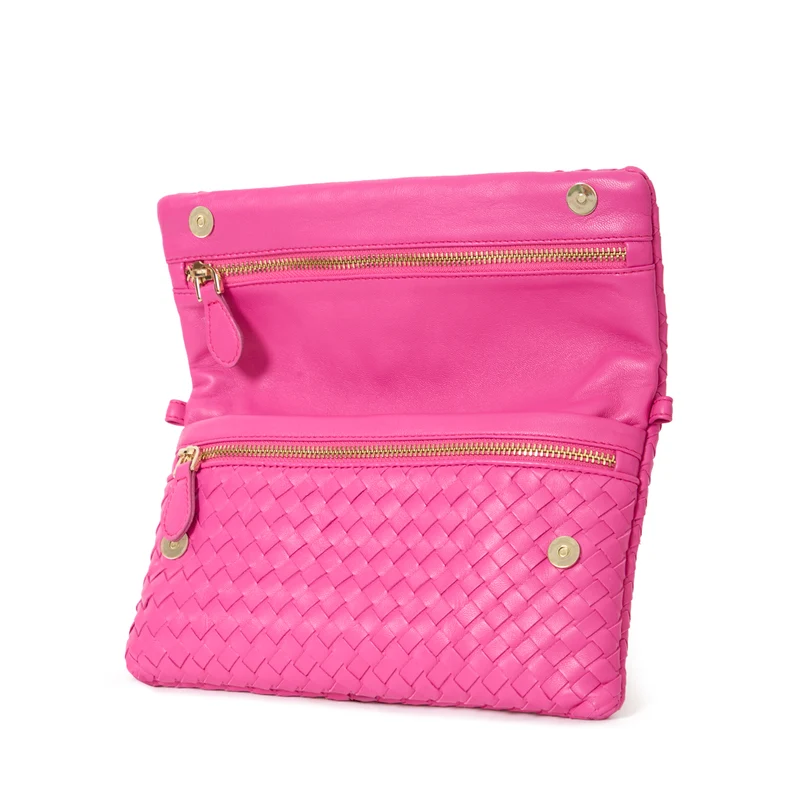 The Julia Woven Fold Over Clutch