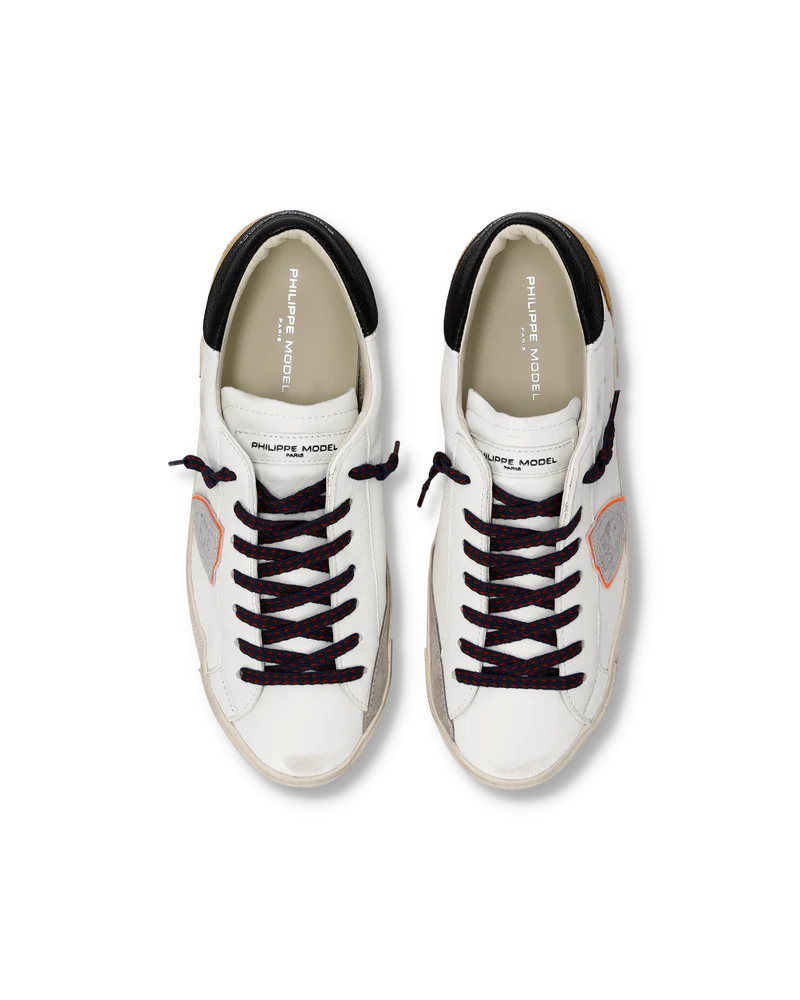 Sneakers Prsx Men, White Black Cognac