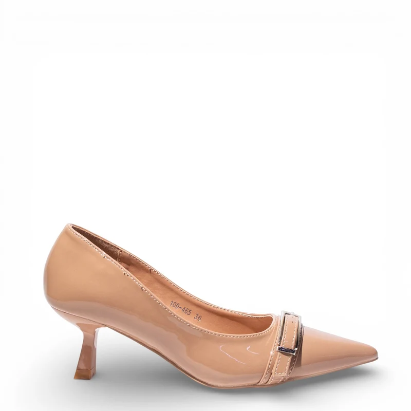 EuropeonUnion Women Beige VernisLeather Shoes #4778