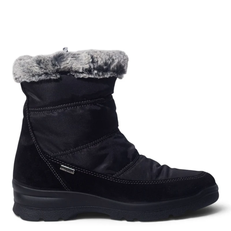 Italian Women Black Water Proof Half Boot #5536