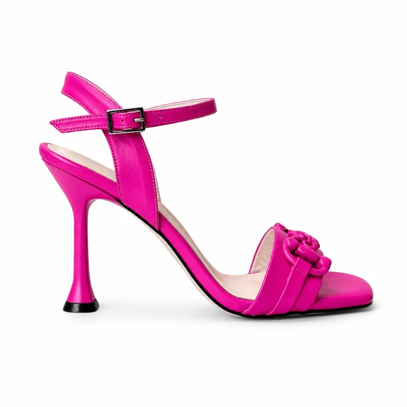 Viktorya Sandals – Damen High Heel Riemchensandalen Fuchsia Leder