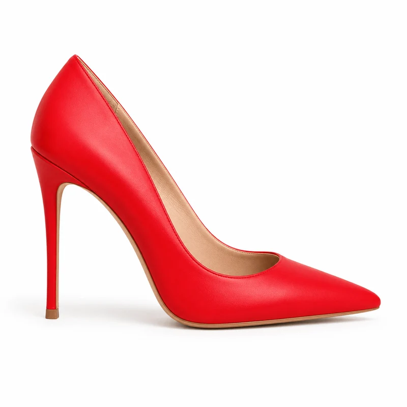 Zora Pumps – Damen High Heel Pumps Rot Leder Klassisch
